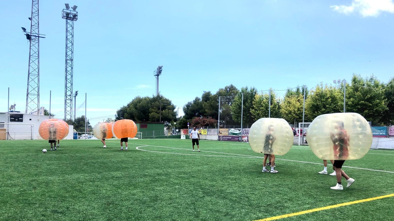 Stag weekend Bubble Football match in Benidorm